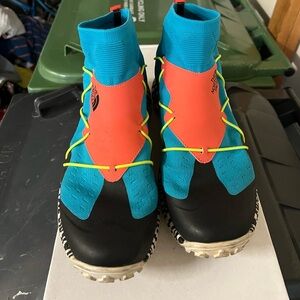 The North Face Blue and Orange High-Top Shoes